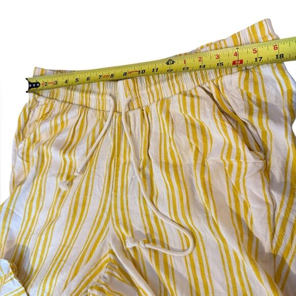 Torrid Linen Pants Pull On Wide Leg Stretch High Rise Women Size 2X Yellow White - Picture 12 of 13